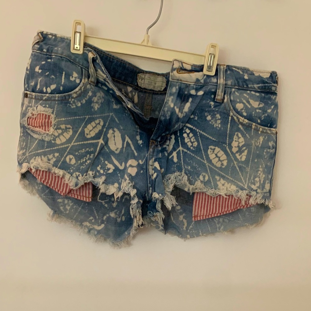 Free People Distressed Festival Jean Shorts